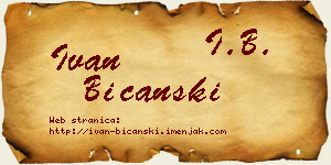 Ivan Bičanski vizit kartica